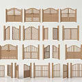 Various Wooden Fence And Gate Designs With Different Patterns And Styles 3d model