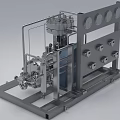 Industrial Equipment Featuring Metal Frame Mechanical Components And Electric Motor