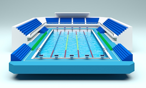 modern swimming pool swimming competition venue 3d model