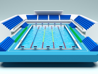 modern swimming pool swimming competition venue 3d model