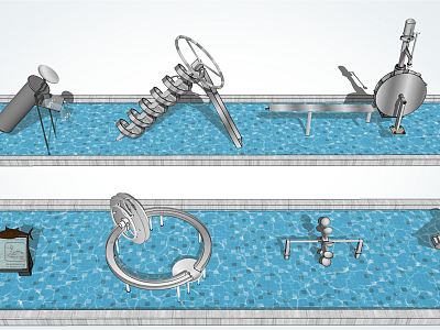 Modern amusement facilities play water facilities model