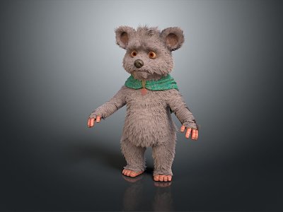 Modern Toy Muppet Bear Toy Bear Toy Bear Muppet Toy 3d model