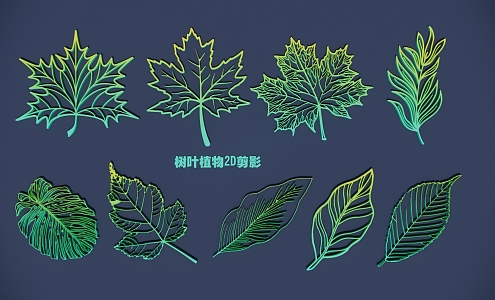 Leaves Plant 2D Silhouette 3d model