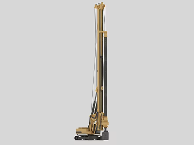 Tall Yellow Industrial Drilling Rig With Vertical Mast And Stable Base Structure 3d model