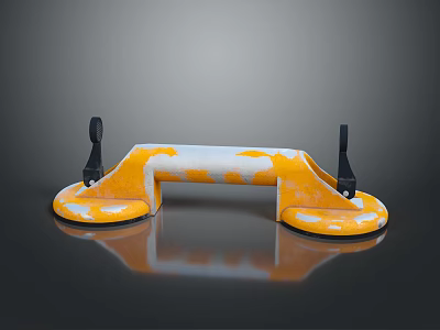 Orange And White Spotted Daily Living Product With Black Clips And Silicone Material 3d model