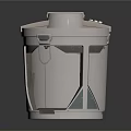 Gray Cylindrical Industrial Containers With Lids Stands And Panel Details