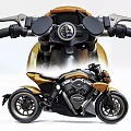 Sleek Modern Motorcycle With Gold And Black Design