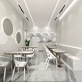 Yofi House Storefront Exterior With White Design Glass Door Outdoor Chairs Table And Green Plant