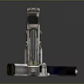 Polygonal Pistol Weapon 3D Model With Metallic Texture And Reflective Surface