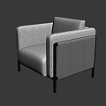 Simple living room single sofa 3d model