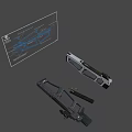 Futuristic Sci Fi Weapon Design With White And Black Color Scheme