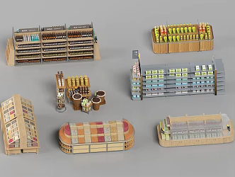 Modern Supermarket Snack House Shelf Supermarket Shelf 3d model