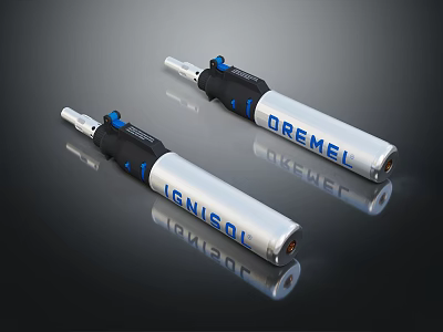 Industrial Equipment IGNISOL DREMEL Silver Cylindrical Design With Blue Components 3d model