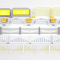 Various Safety Fencing Designs Including Yellow Temporary And White Striped Barriers with Bases