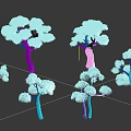 Different Types Of Green Leafy Trees With Various Heights And Shapes