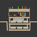 Kids Study Desk Furniture With Chair Colorful Markers Drawing Board And Storage Shelves