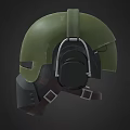 Military Tactical Weapon Helmet With Green Shell Headphones And Face Mask