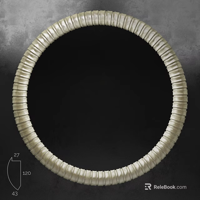 Round Mirror With Textured Frame For Modern Interior Design And Decor 3d model