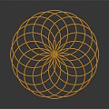 Orange Spherical Geometric Decorative Ornament Set With Wire Frame And Symmetrical Pattern
