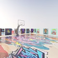 Vibrant Indoor Playground Featuring Colorful Walls Running Track Soccer Field And Climbing Structures