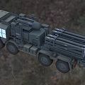 Green Military Utility Vehicle With Multi Wheel Design And Large Equipment Transport
