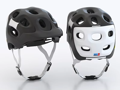 Black And White KASK Helmet With Ventilated Design For Sports Safety Gear 3d model
