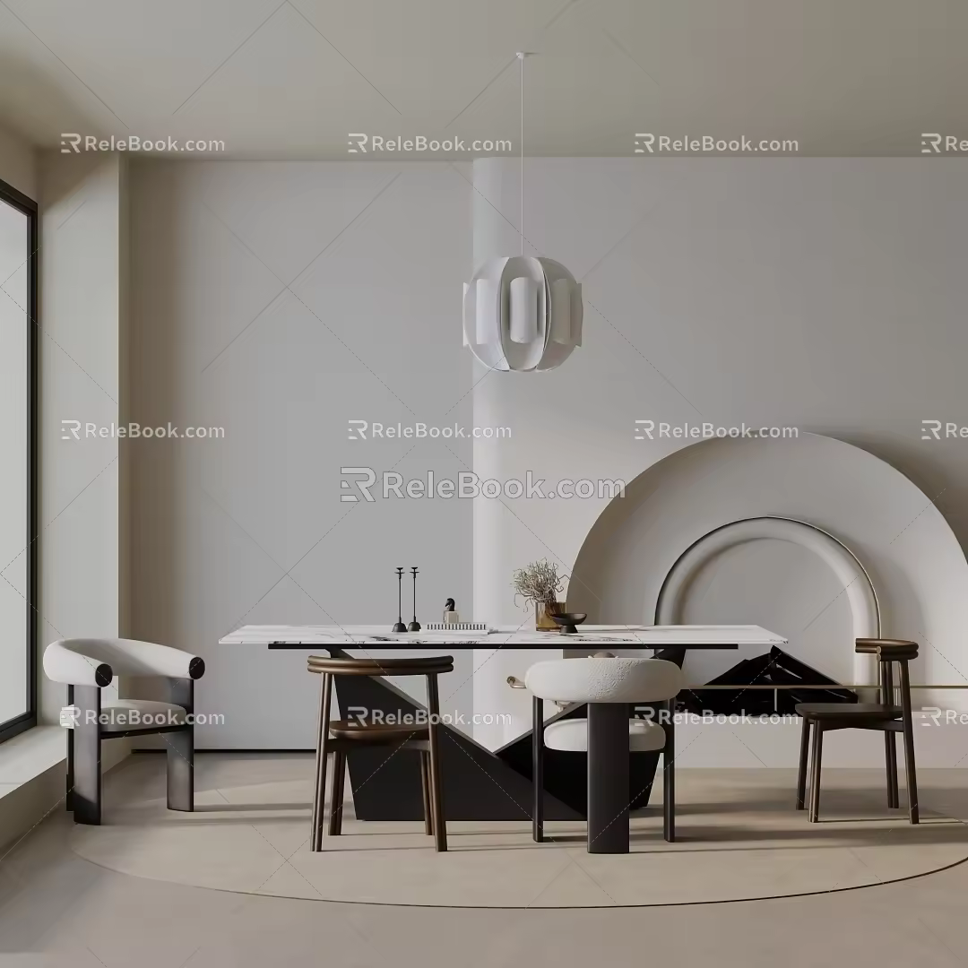 Modern table combination 3d model