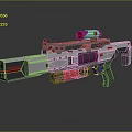 Futuristic Sci Fi Weapon With Red Accents Scope And Advanced Design Features 3d model