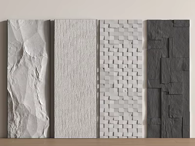 Modern Interior Wall Design With Various Textured Patterns And Decorative Elements 3d model