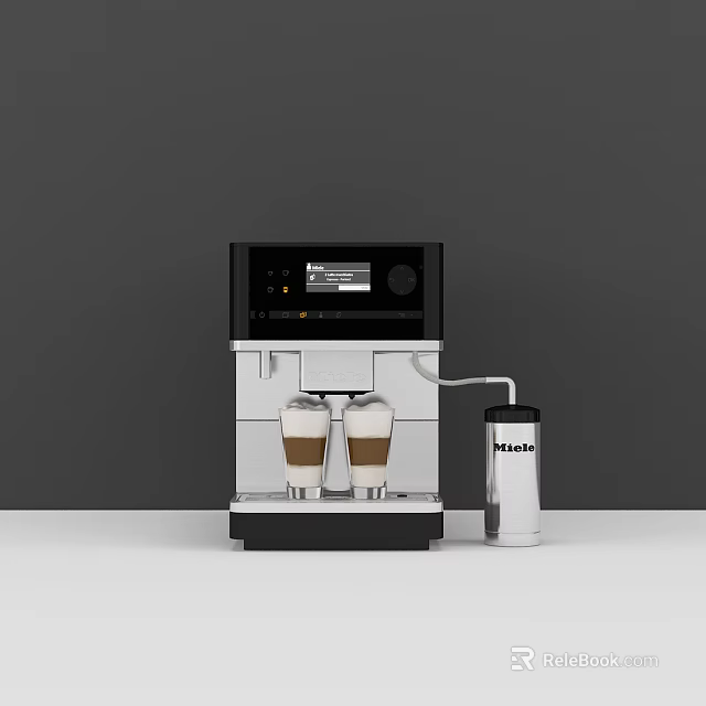 Nespresso Espresso Coffee Machine Kitchen Appliance Brewing Two Cups Black White Design 3d model 