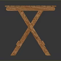 Wooden Folding Table With Square Top And Crossed Legs Natural Wood Finish