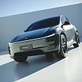NARLY Modern Electric Car With Sleek Exterior Black Wheels And Minimalist Showroom Background