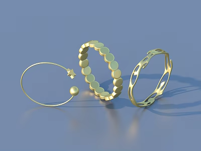 Gold Bracelet Jewelry 3d model