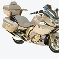 Golden BMW Touring Motorcycle With Double Seats Storage Cases And Front Windshield