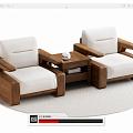 New Chinese Style Single Sofa Leisure Chair Single Chair 3d model