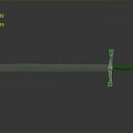 Medieval Sword with Metal Blade and Wooden Handle Decorative Crossguard on Black Reflective Surface