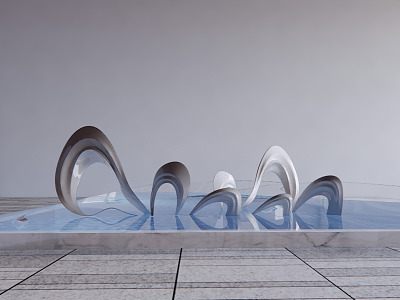 Modern Urban Sculpture Landscape Sculpture Alien Sculpture Waterscape Sculpture model