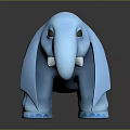 Blue Elephant Toy With Cartoon Design Smooth Surface And Glossy Finish For Kids
