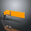 Orange Pistol With Black Grip And Red Laser Sight In Tactical Design