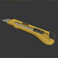 High Quality Yellow Utility Knife Hardware Tool With Ergonomic Grip And Sharp Blade 3d model