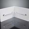 White Wall Corner Storage Shelf With Metal Hooks For Home Organization 3d model