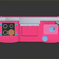 Pink Kids Toy Kitchen With Oven Countertop And Storage Shelves