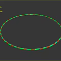 Glowing Red And Green Neon Hula Hoop With Circular Light Design