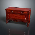 Traditional Mahogany Cabinet Design With Drawers Metal Handles And Carved Legs
