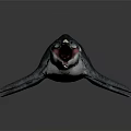 Realistic Prehistoric Aquatic Creature 3D Model With Open Mouth Sharp Teeth Streamlined Body Dark Background