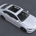 White Modern Sedan Featuring Sleek Exterior Design Front Grille And Alloy Wheels