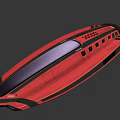 Red And Blue Futuristic Spaceship With Streamlined Design Model X28 3d model