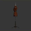 Durable Hardware Tools Metal Stand Supporting Red Dress Form In Dark Setting