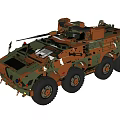 Functional Military Armored Vehicle With Camouflage Paint 8 Wheel Design And Turret With Cannon