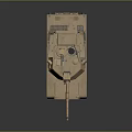 Desert Camouflage Military Battle Tank With Turret Cannon Antenna And Vehicle Number 83415